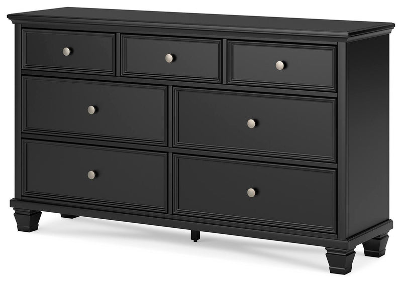 Lanolee Full Panel Storage Bed, Dresser and Nightstand in Black - PKG023910
