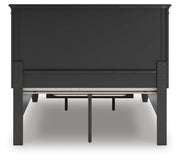 Lanolee Full Panel Storage Bed, Dresser, Mirror and Nightstand in Black - PKG023909