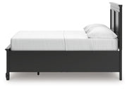 Lanolee Full Panel Storage Bed, Dresser, Mirror and Nightstand in Black - PKG023909