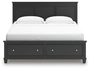 Lanolee King Panel Storage Bed and Dresser in Black - PKG023917