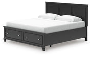 Lanolee King Panel Storage Bed and Dresser in Black - PKG023917