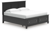 Lanolee King Panel Storage Bed, Dresser and Chest in Black - PKG023921