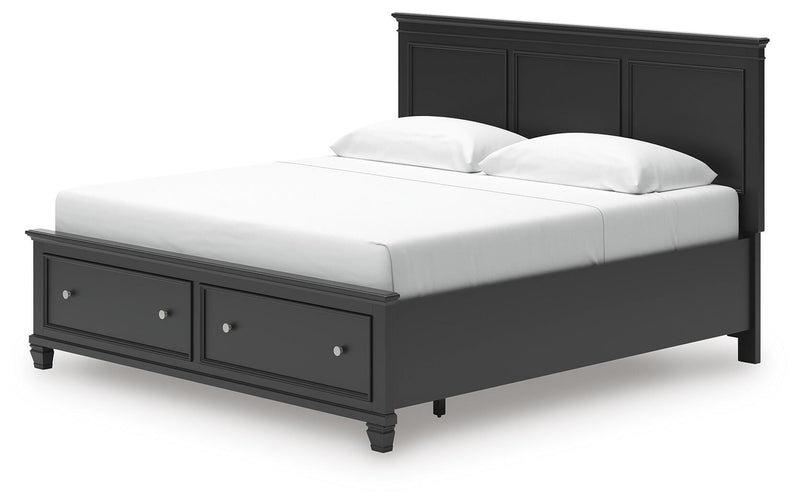 Lanolee King Panel Storage Bed, Dresser and Chest in Black - PKG023921
