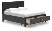 Lanolee King Panel Storage Bed, Dresser and Mirror in Black - PKG023918