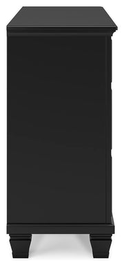 Lanolee King Panel Storage Bed, Dresser and Nightstand in Black - PKG023920
