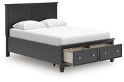 Lanolee Queen Panel Storage Bed and Dresser in Black - PKG023912