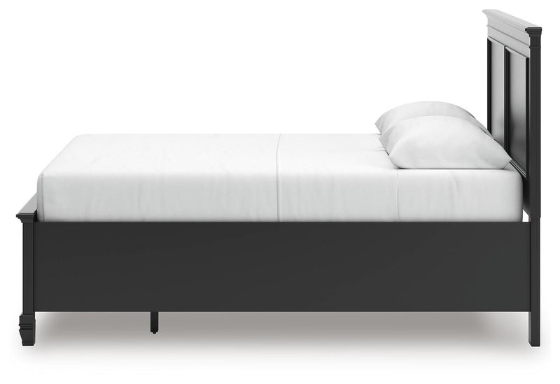 Lanolee Queen Panel Storage Bed, Dresser and Chest in Black - PKG023916