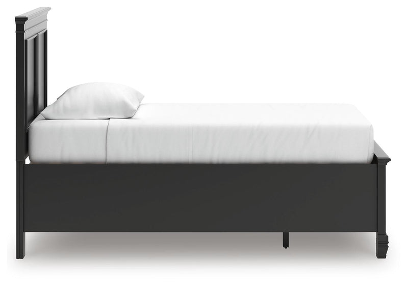 Lanolee Twin Panel Storage Bed and Dresser in Black - PKG023902