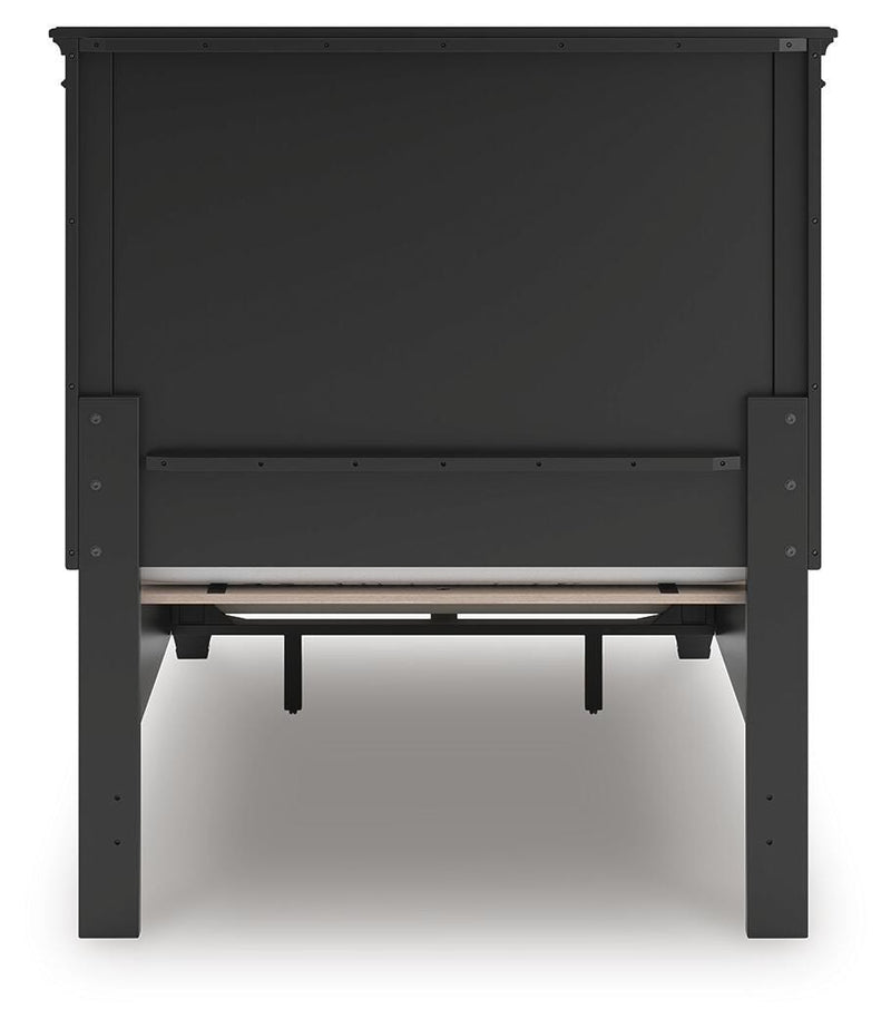 Lanolee Twin Panel Storage Bed and Dresser in Black - PKG023902