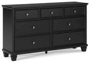 Lanolee Twin Panel Storage Bed and Dresser in Black - PKG023902