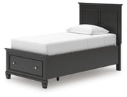 Lanolee Twin Panel Storage Bed, Dresser and Chest in Black - PKG023906
