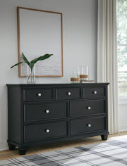 Lanolee Twin Panel Storage Bed, Dresser and Chest in Black - PKG023906
