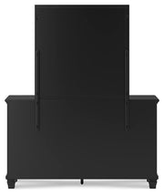 Lanolee Twin Panel Storage Bed, Dresser and Mirror in Black - PKG023903