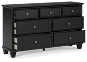 Lanolee Twin Panel Storage Bed, Dresser and Nightstand in Black - PKG023905