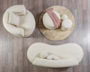 Larissa Ivory Boucle Loveseat - DMV FurnitureLoveseat