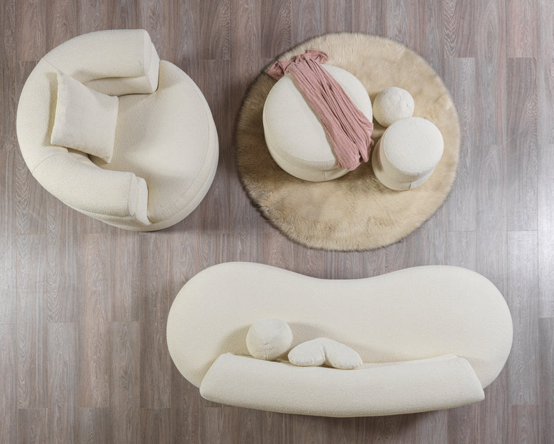 Larissa Ivory Boucle Loveseat - DMV FurnitureLoveseat