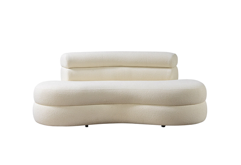 Larissa Ivory Boucle Loveseat - DMV FurnitureLoveseat