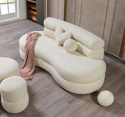 Larissa Ivory Boucle Loveseat - DMV FurnitureLoveseat
