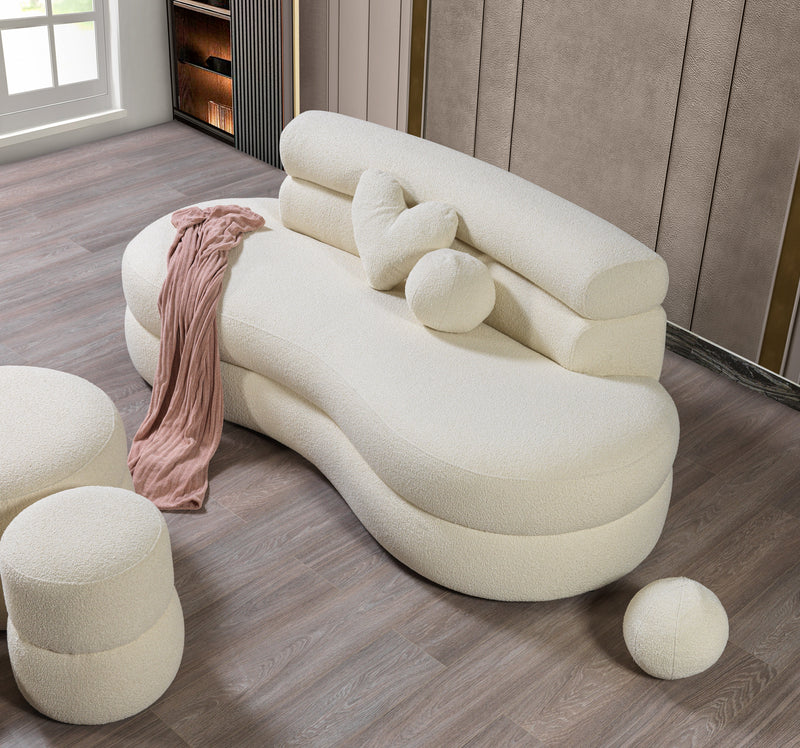 Larissa Ivory Boucle Loveseat - DMV FurnitureLoveseat