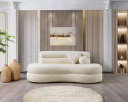 Larissa Ivory Boucle Loveseat - DMV FurnitureLoveseat