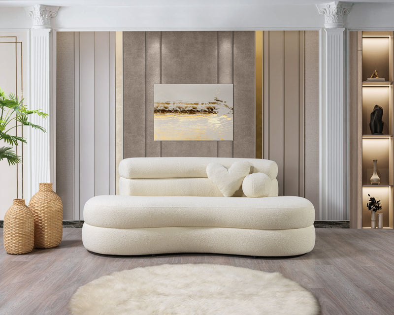 Larissa Ivory Boucle Loveseat - DMV FurnitureLoveseat