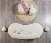 Larissa Ivory Boucle Loveseat - DMV FurnitureLoveseat
