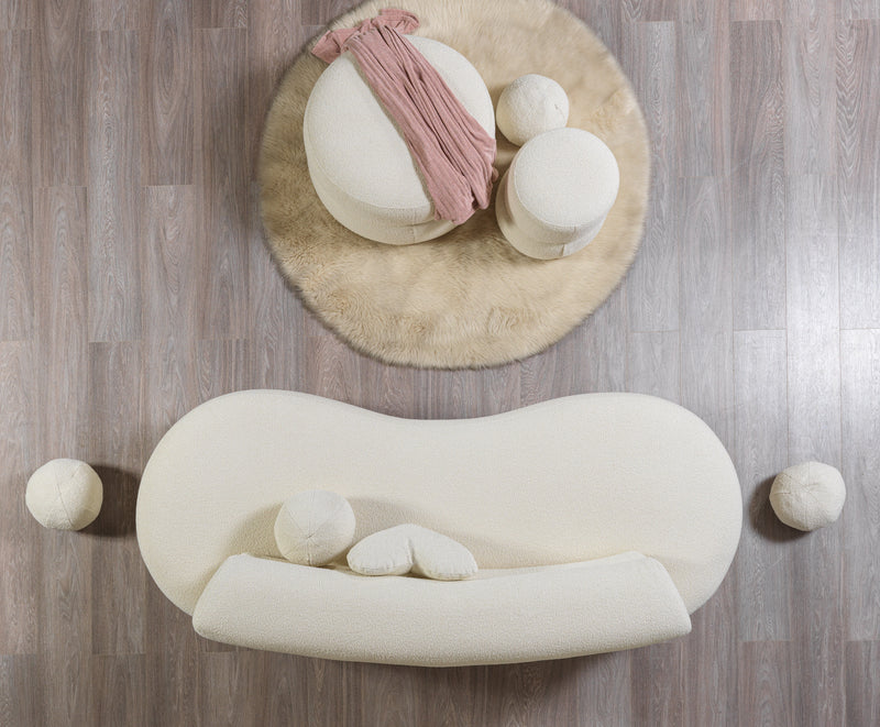 Larissa Ivory Boucle Loveseat - DMV FurnitureLoveseat