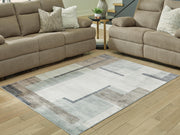 Larkport Cream/Brown/Gray Washable 5' x 7' Area Rug - R407412