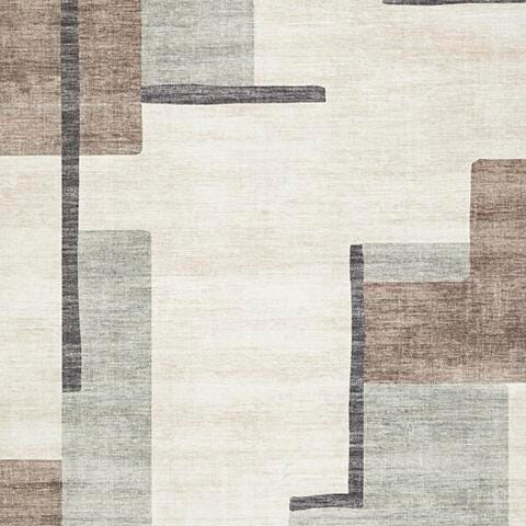 Larkport Cream/Brown/Gray Washable 5' x 7' Area Rug - R407412