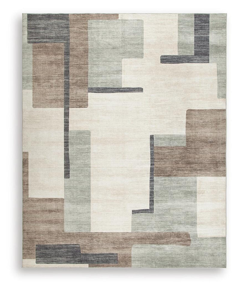 Larkport Cream/Brown/Gray Washable 8' x 10' Area Rug - R407411