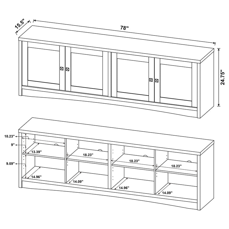 Laughlin 3-piece Entertainment Center TV Stand White - 724113-SET