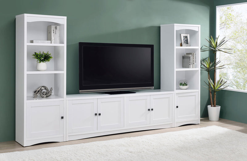 Laughlin 4-shelf Engineered Wood Media Tower White - 724114