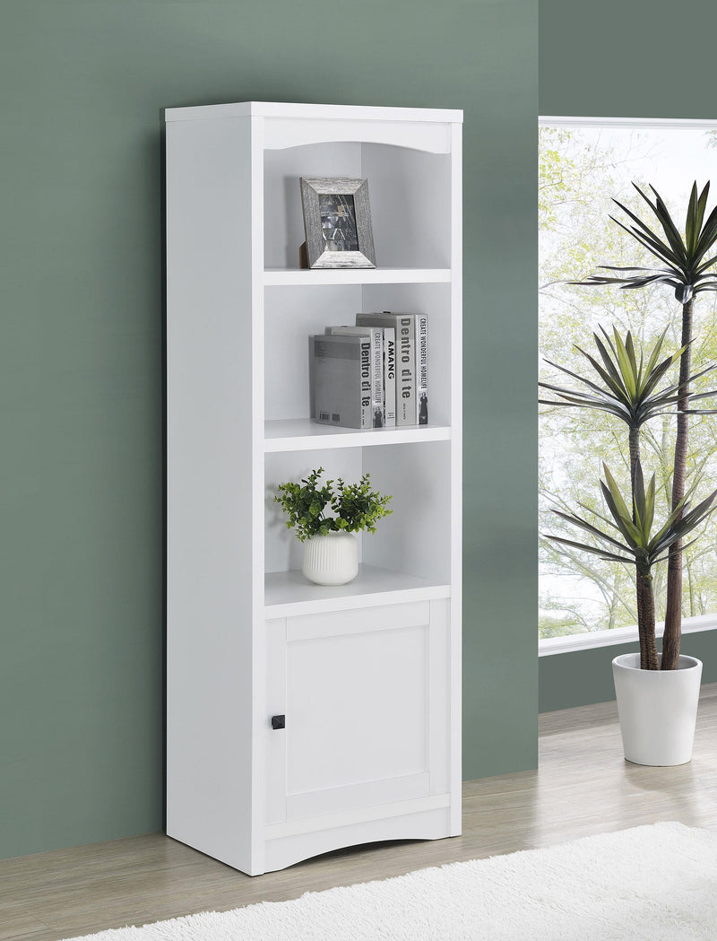 Laughlin 4-shelf Engineered Wood Media Tower White - 724114