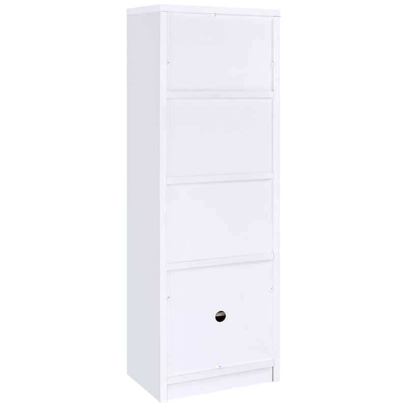 Laughlin 4-shelf Engineered Wood Media Tower White - 724114