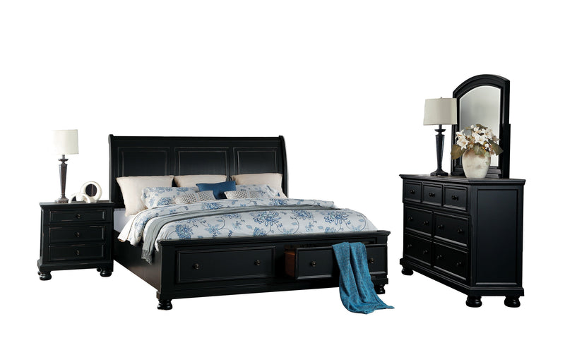 Laurelin Black Sleigh Storage Platform Bedroom Set - DMV FurnitureBedroom Set