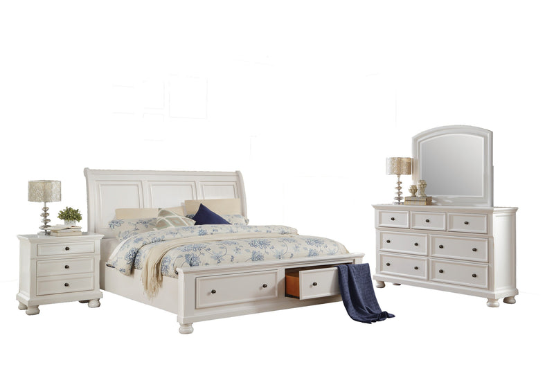Laurelin White Sleigh Storage Platform Bedroom Set - DMV FurnitureBedroom Set