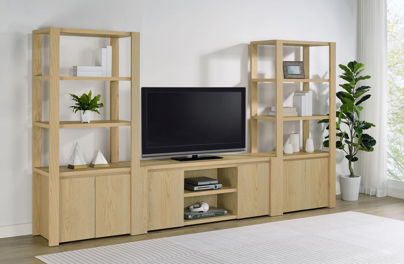 Laurelton 3-shelf Media Tower Tall Pier Cabinet Light Oak - 708224