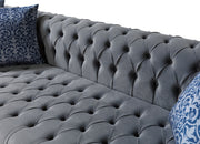 Lauren Gray Velvet Double Chaise Sectional - LAURENGRAY-SEC