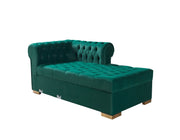 Lauren Green Velvet Double Chaise Sectional - LAURENGREEN-SEC