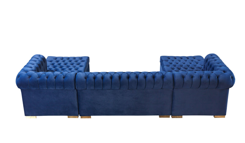Lauren Navy Velvet Double Chaise Sectional - DMV FurnitureSectional