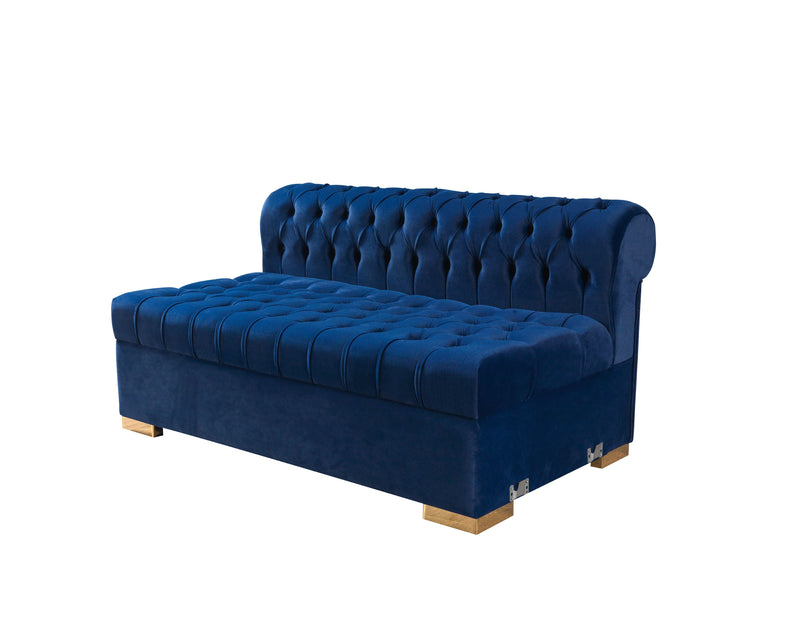 Lauren Navy Velvet Double Chaise Sectional - DMV FurnitureSectional