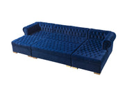 Lauren Navy Velvet Double Chaise Sectional - DMV FurnitureSectional