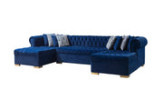 Lauren Navy Velvet Double Chaise Sectional - DMV FurnitureSectional