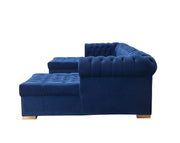 Lauren Navy Velvet Double Chaise Sectional - DMV FurnitureSectional