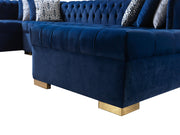 Lauren Navy Velvet Double Chaise Sectional - DMV FurnitureSectional