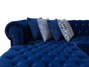 Lauren Navy Velvet Double Chaise Sectional - DMV FurnitureSectional