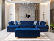 Lauren Navy Velvet Double Chaise Sectional - DMV FurnitureSectional