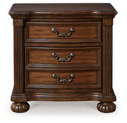 Lavinton King Poster Bed with Mirrored Dresser, Chest and 2 Nightstands in Brown - PKG016867