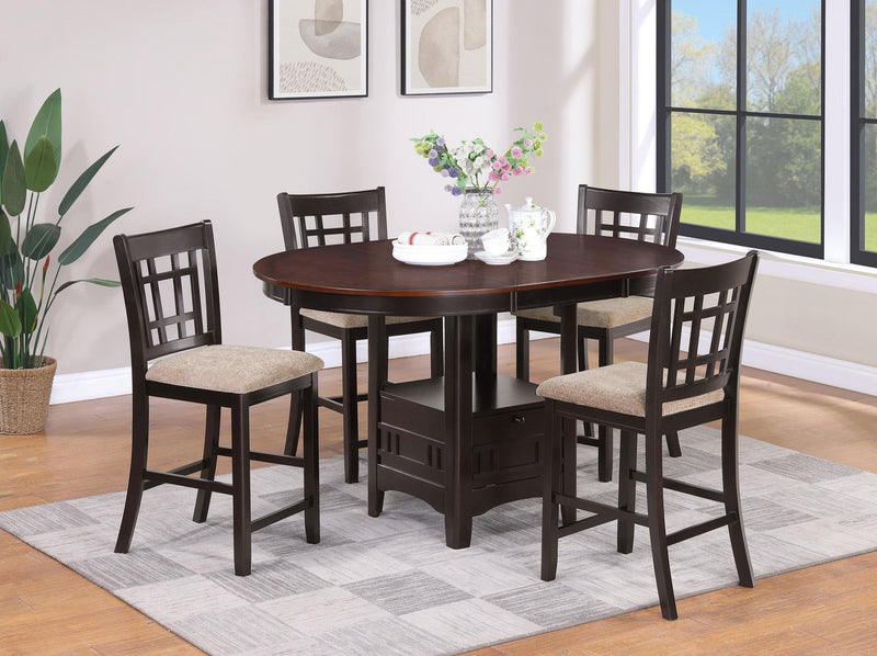 Lavon 5-piece Oval Counter Height Dining Set Light Chestnut - 105278-S5