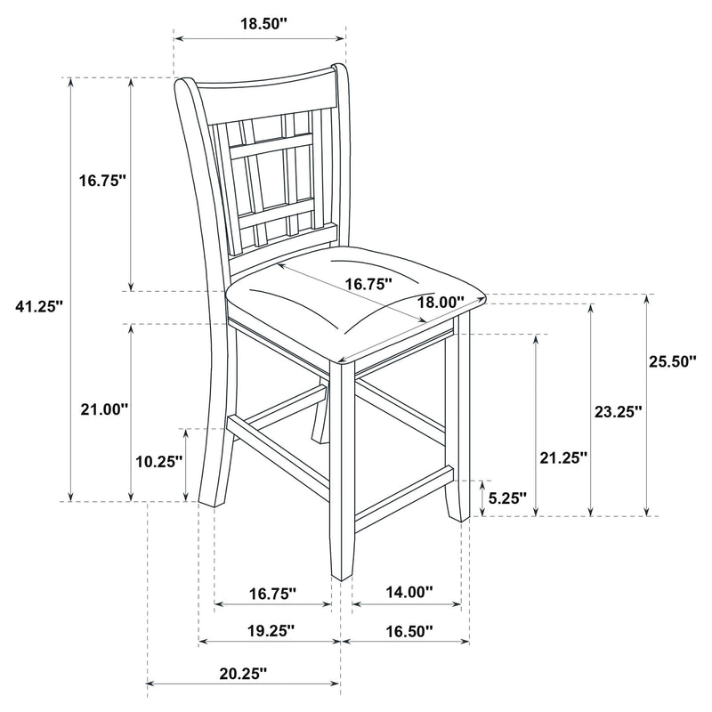 Lavon 5-piece Oval Counter Height Dining Set Light Oak - 106628-S5